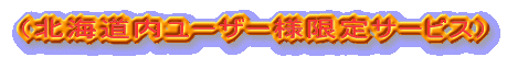 (北海道内ユーザー様限定サービス)